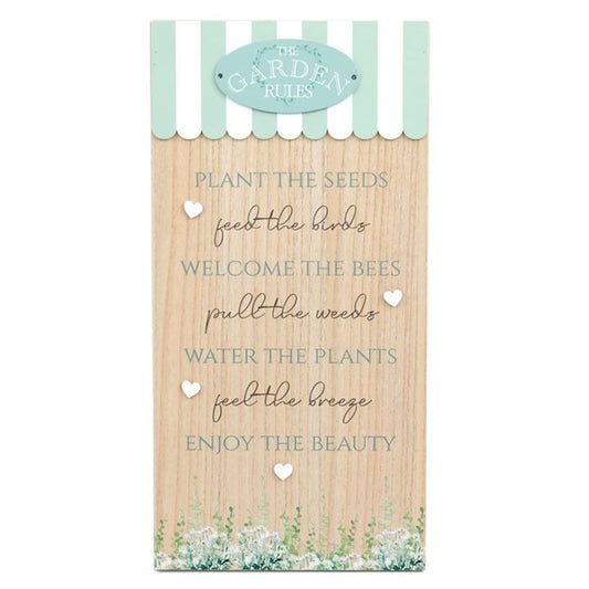 50cm Potting Shed Rules Hanging Wall Plaque