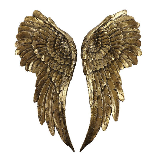 Large Antique Gold Hanging Wall Decoration Angel Wings