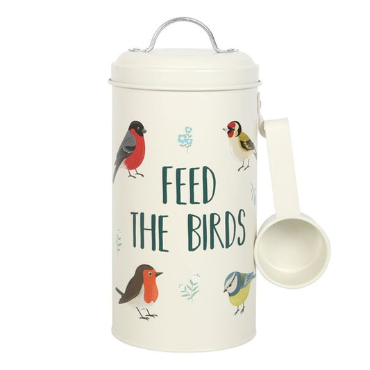 Feed the Birds Bird Seed Tin and Scoop (For Bird Feeder)