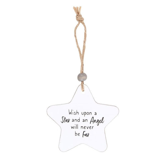 An Angel Will Never Be Far Hanging Star Sentiment Hanging Sign