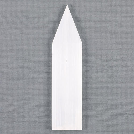 Selenite Flat Pointed Crystal Wand