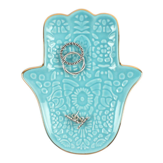 Turquoise Hamsa Hand Jewellery Trinket Dish
