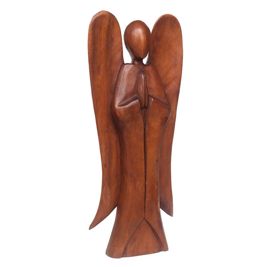 Natural Acacia Wood Angel Ornament