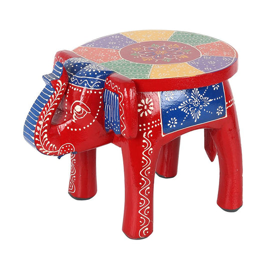 Decorative Multicoloured Elephant Stool